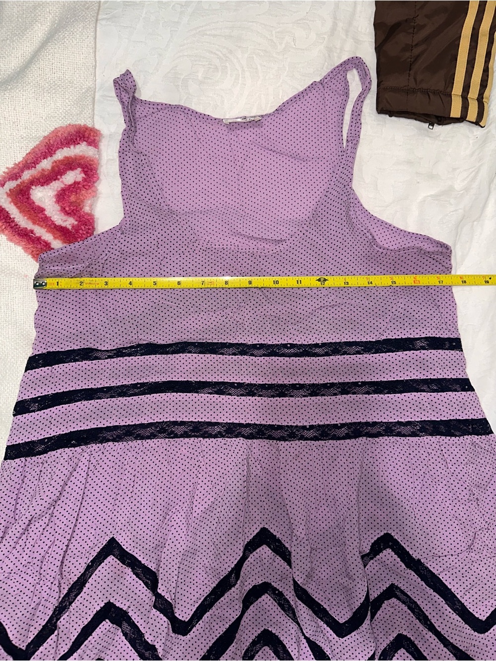 Free People Lavender Chevron Tank Dress with Lace Trim - Picture 6 of 8